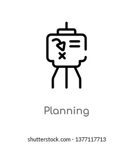 planning vector line icon. Simple element illustration. planning outline icon from strategy concept. Can be used for web and mobile