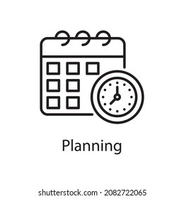 Planning vector outline Icon Design illustration. Web And Mobile Application Symbol on White background EPS 10 File