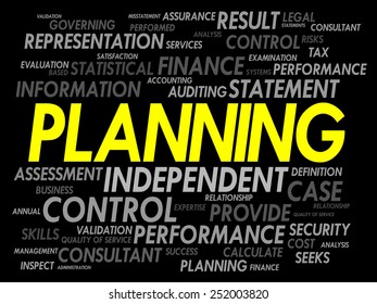 PLANNING word cloud, business concept