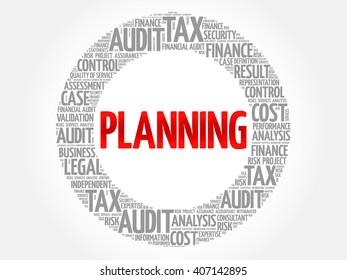 PLANNING word cloud, business concept