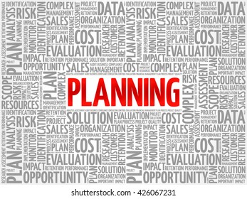 PLANNING word cloud, business concept
