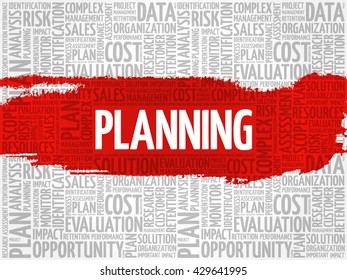 PLANNING word cloud, business concept