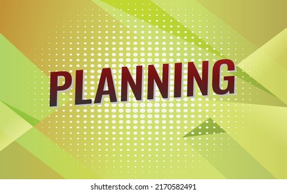 Planning word concept vector illustration with yellow lines modern futuristic 3d style for landing page template ui web mobile app poster banner flyer background gift card coupon label wallpaper