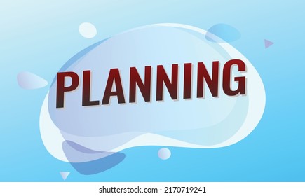 Planning word concept vector illustration with blue lines modern futuristic 3d style for landing page template ui web mobile app poster banner flyer background gift card coupon label wallpaper