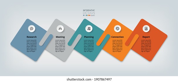Planning the work of the business and various departments to analyze the data to show results by kite merging vector infographic design.