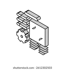 planning work process isometric icon vector. planning work process sign. isolated symbol illustration