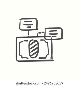 planningicon, isolated handdrawn icon theme seo