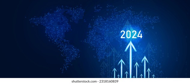 Planning,opportunity, challenge and business strategy in new year 2024.