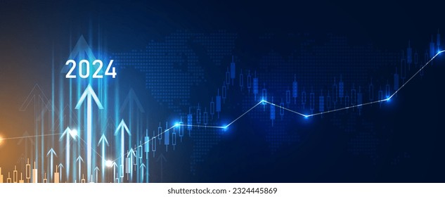 Planning,opportunity, challenge and business strategy in new year 2024.