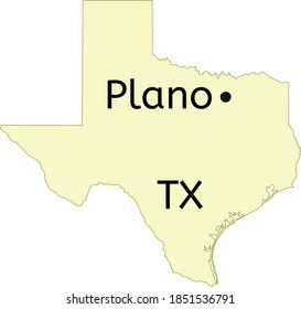 Plano city location on Texas map