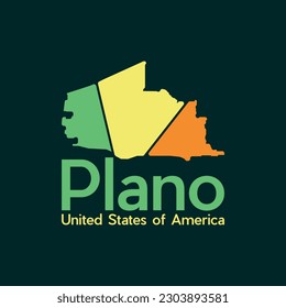 Plano City Map Geometric Modern Logo