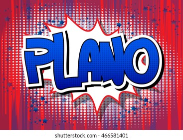 Plano - Comic book style word.