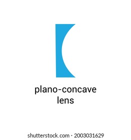 plano concave lens diagram vector