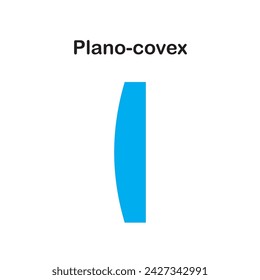 plano convex lens symbol converging lens, Plano-convex lenses, with their ability to bring light together, are widely utilized in optics for focusing and collimating light in optical systems. vector i