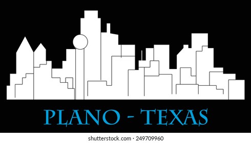 Plano, Texas (city silhouette)