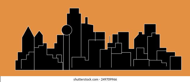 Plano, Texas (city silhouette)