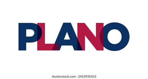 Plano, Texas, USA typography slogan design. America logo with graphic city lettering for print and web.