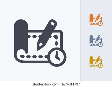 Plans And Clock - Pastel Stencyl Icons. A professional, pixel-aligned icon.