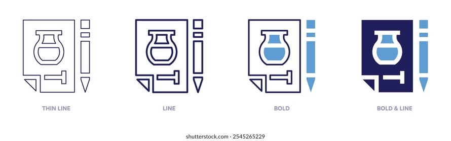 Plans icon in 4 different styles. Thin Line, Line, Bold, and Bold Line. Duotone style. Editable stroke.