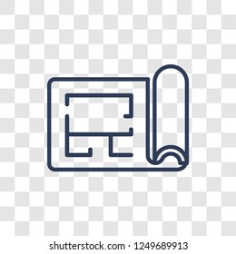 Plans icon. Trendy linear Plans logo concept on transparent background from Real Estate collection