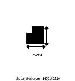 plans icon vector black design