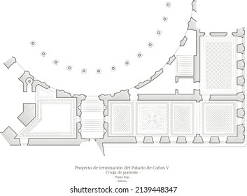 plans Palace of Carlos V, Granada