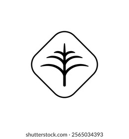 plant abstract line logo, ecology logo vector illustration, editable