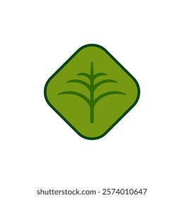 plant abstract line logo, ecology logo vector illustration, editable