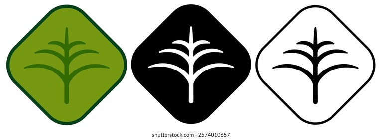 plant abstract line logo, ecology logo vector illustration, editable