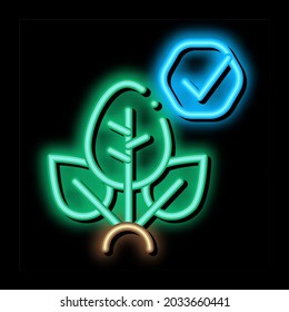 Plant Access Mark neon light sign vector. Glowing bright icon Plant Access Mark isometric sign. transparent symbol illustration
