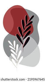 Plant aesthetic, abstract art, modern vector illustration, organic various