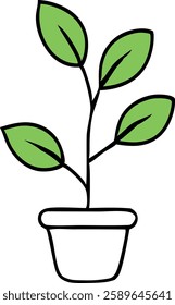 A plant in apot vector art
