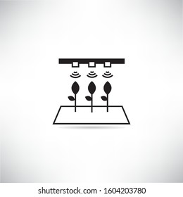 plant and automatic sprinkler for smart farm concept icon