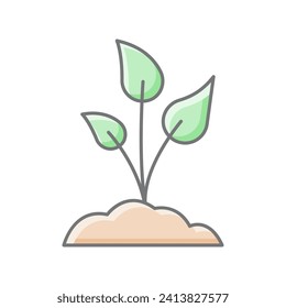 Plant awesome lineal color icon outline icon, pixel perfect