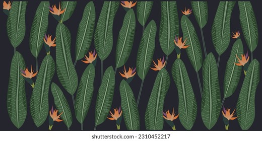 plant background with flowers vector eps 10