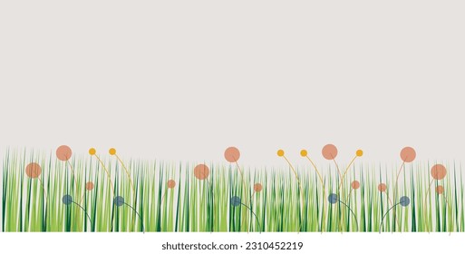 plant background with flowers vector eps 10