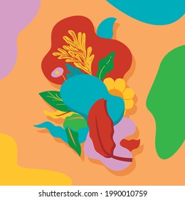Plant background for ornament or poster with colorful plant theme tanaman