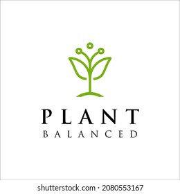 Plant Balanced Logo Design. plant. Garden. Balanced. leaf. nature. people icons