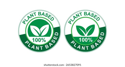 Etiquetas 100 por ciento basadas en plantas para Productos veganos y naturales