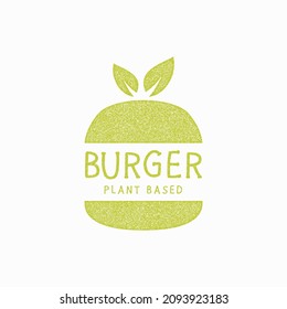 Plant based burger stamp badge logo