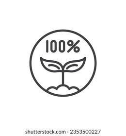 Icono de línea de dieta basada en plantas. signo de estilo lineal para concepto móvil y diseño web. Icono vectorial del contorno alimentario basado en plantas. Símbolo de producto natural, ilustración de logotipo. Gráficos vectoriales