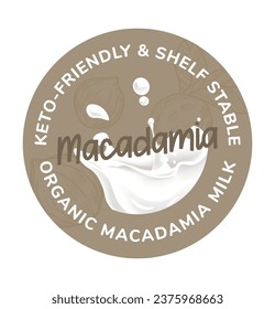 Plant based drink with creamy and nutty taste, alternative substitute for cows milk. Vitaminized beverages, containing protein for muscle recovery after training, dieting. Vector in flat style. 