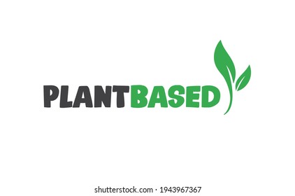 Plant based emblem design. Vegan, veggie, vegetarian food representation. 