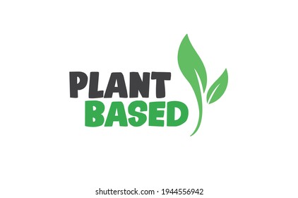 Plant based emblem design. Vegan, veggie, vegetarian food representation. 