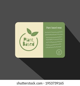 Plant based flat style hadn't drawn icon. Vegan food. Ecology friendly food. Logo in line style. Eco label 