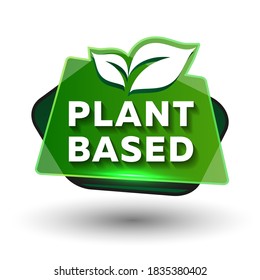 Plant based Green Banner. Vector illustration of fresh ecological pita.
