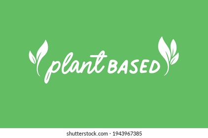 Letras escritas a mano a base de plantas. Vegan, veggie, la representación vegetariana. 