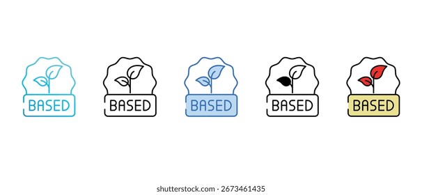 Design de ícone baseado em planta com ilustração de estoque de fundo branco