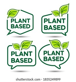 Plant based icon. Emblems, elements, frames and logo. Fresh ecological.

