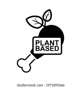 Plant based icon isolated on white background vector illustration.